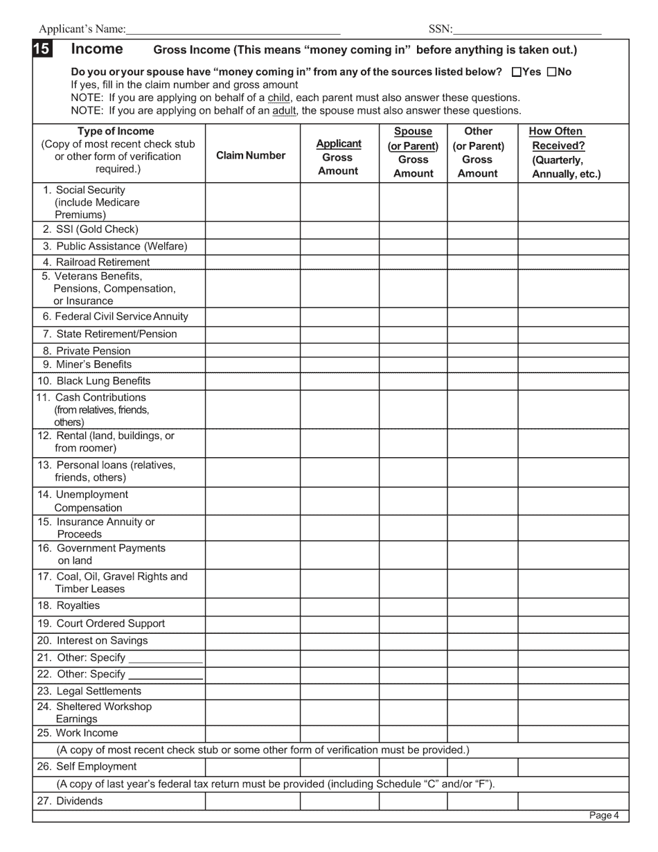 Form 204 / 205 Application / Redetermination for Elderly and Disabled Programs - Alabama, Page 6