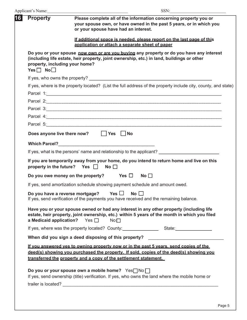 Form 204 / 205 Application / Redetermination for Elderly and Disabled Programs - Alabama, Page 7