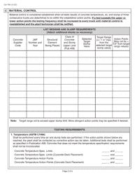 Form CS-704 Minimum Quality Control Plan for Field Placement Concrete Operations - Pennsylvania, Page 2