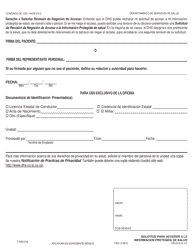 Formulario HS1016 Solicitud De Acceso a Informacion Protegida De Salud - County of Los Angeles, California (Spanish), Page 2