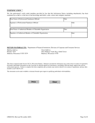 Form CRED1941 Professional Fundraiser Solicitation Notice - Wisconsin, Page 3