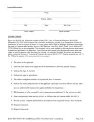 Form SICFA3004 State-Issued Certificate for Franchise Authority (Sicfa) Initial Application - Wisconsin, Page 3