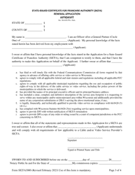 Form SICFA3000 State-Issued Certificate for Franchise Authority (Sicfa) Initial Application - Wisconsin, Page 3