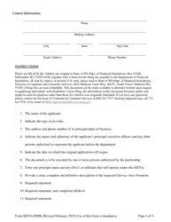 Form SICFA3000R State-Issued Certificate for Franchise Authority (Sicfa) Initial Application - Wisconsin, Page 4