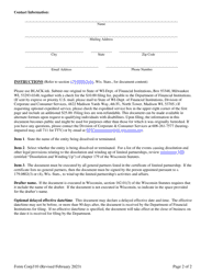 Form Corp310 Statement of Dissolution or Termination Limited Partnership - Wisconsin, Page 2