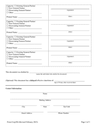 Form Corp304 Amendment to Certificate of Limited Partnership - Wisconsin, Page 2