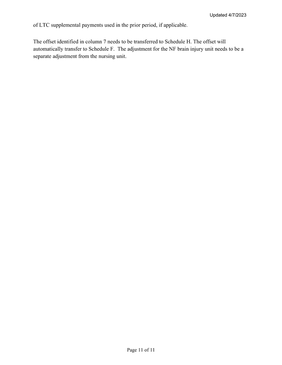 Instructions for Mainecare Cost Report for Nursing Care Facilities - Multi-Level With Brain Injury Unit - Maine, Page 11