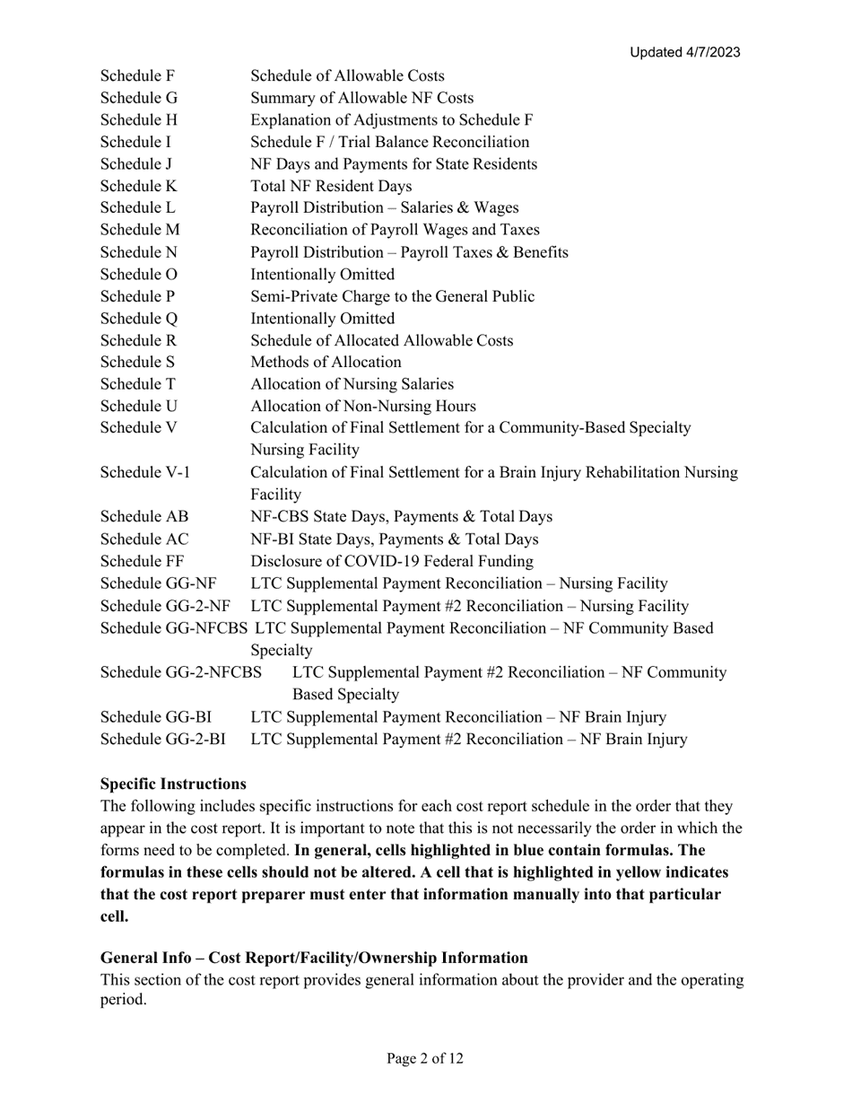 Download Instructions For Mainecare Cost Report For Nursing Care ...