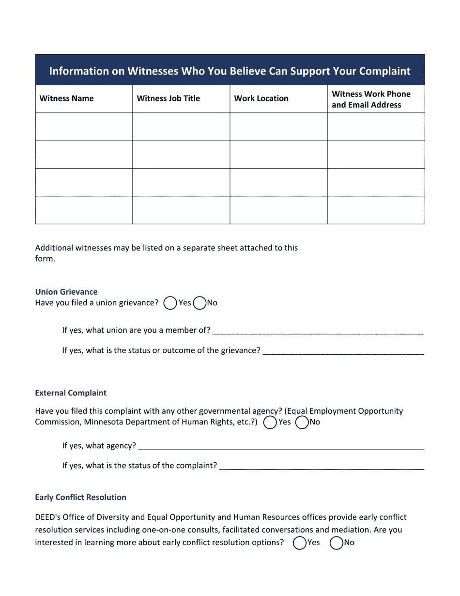 Minnesota Complaint Form - Fill Out, Sign Online and Download PDF ...