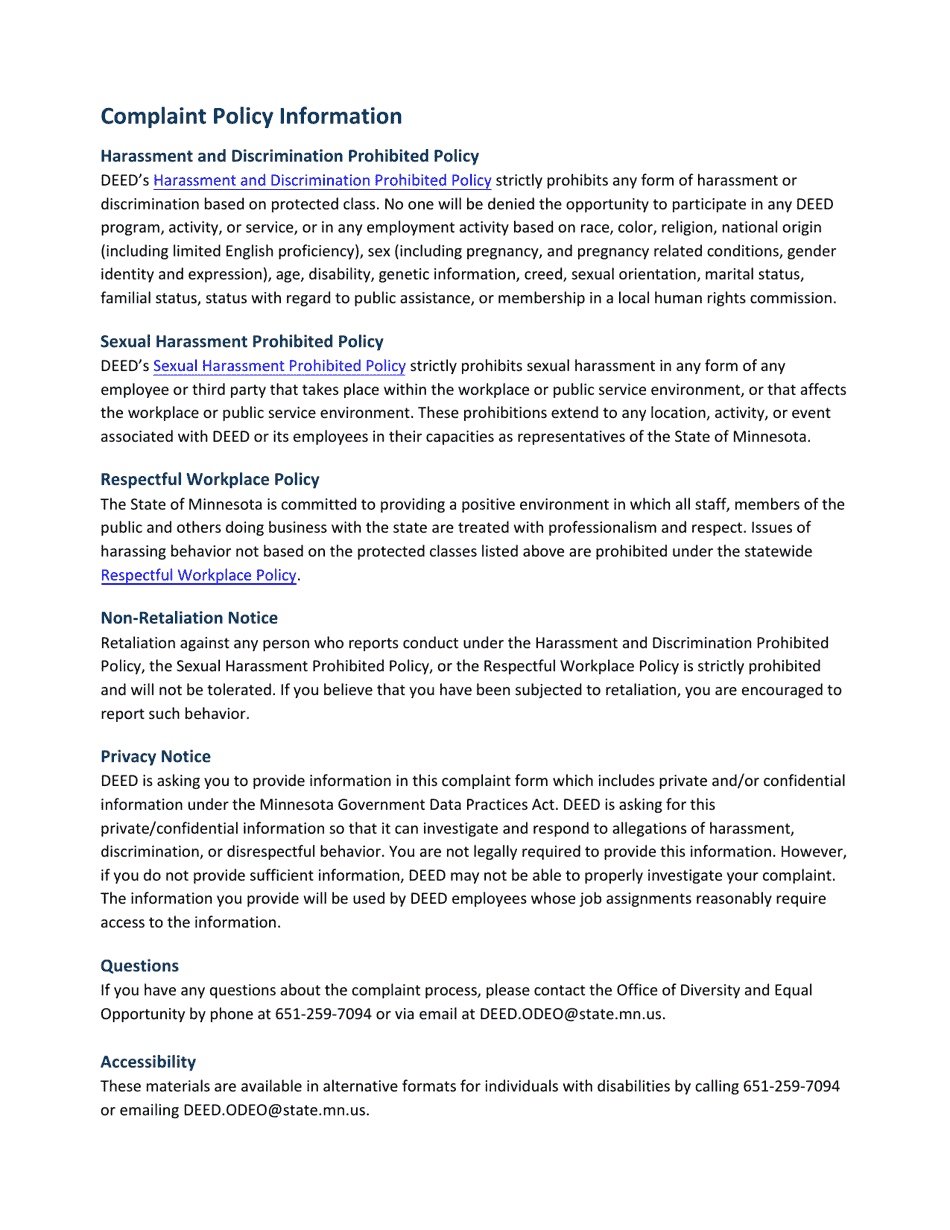 Complaint Form - Minnesota, Page 5