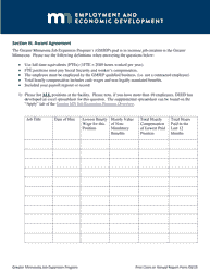 Greater Minnesota Job Expansion Program First Claim Report/Annual Report - Minnesota, Page 2