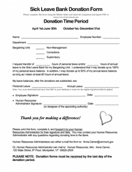 Document preview: Sick Leave Bank Donation Form - Vermont
