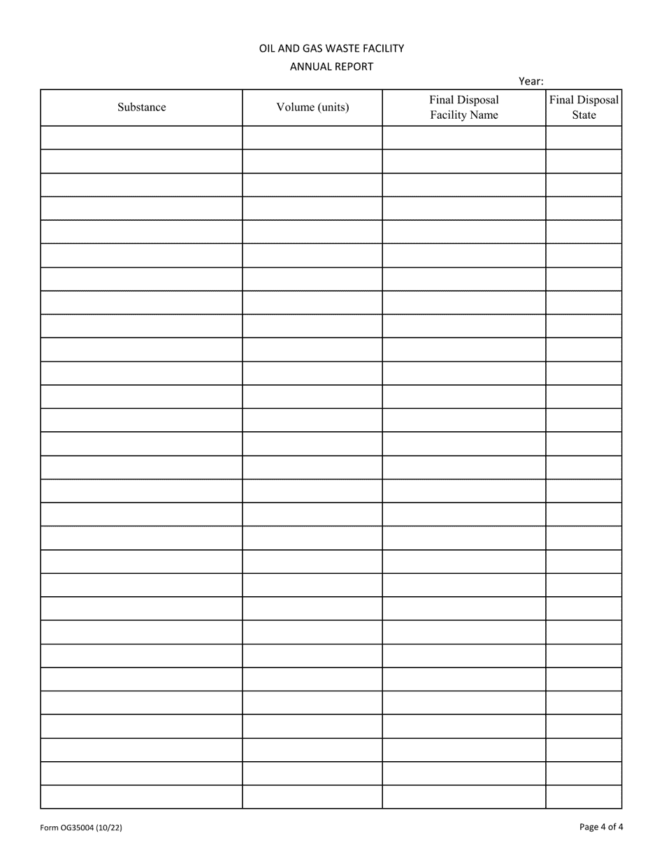 Form OG35004 Annual Waste Report - Ohio, Page 4
