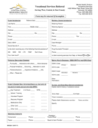 Document preview: Form MHC024-1 Vocational Services Referral - Contra Costa County, California