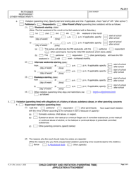 Form FL-311 Child Custody and Visitation (Parenting Time) Application Attachment - California, Page 2