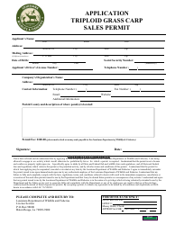 Triploid Grass Carp Sales Permit Application - Louisiana, Page 2