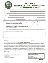 Triploid Grass Carp Possession &amp; Transport Permit Application - Louisiana, Page 2