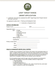 Document preview: Ldwf Target Range Grant Application - Louisiana