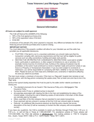 Document preview: Land Loan Application - Texas Veterans Land Mortgage Program - Texas