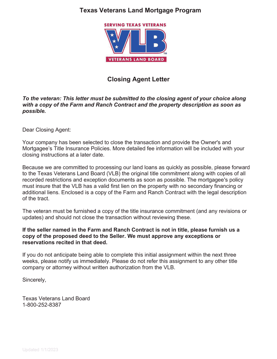 Land Loan Application - Texas Veterans Land Mortgage Program - Texas, Page 10