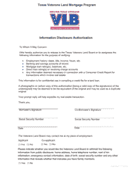 Land Loan Application - Texas Veterans Land Mortgage Program - Texas, Page 9