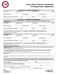 TSVC Form 5 Texas State Veterans Cemeteries Pre-registration Application - Texas, Page 2