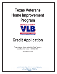 Document preview: Credit Application - Texas Veterans Home Improvement Program - Texas