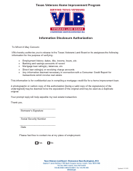 Credit Application - Texas Veterans Home Improvement Program - Texas, Page 5