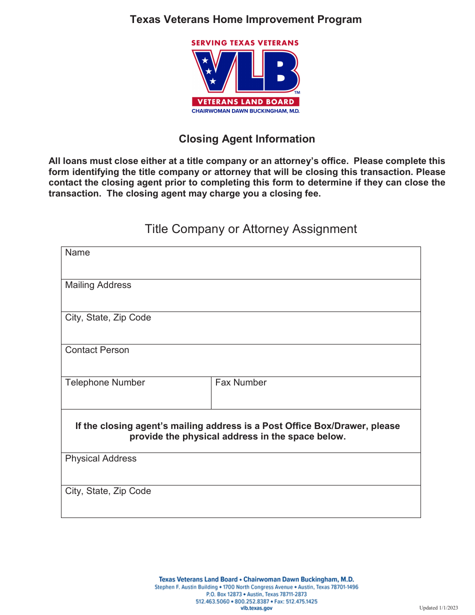 Credit Application - Texas Veterans Home Improvement Program - Texas, Page 7