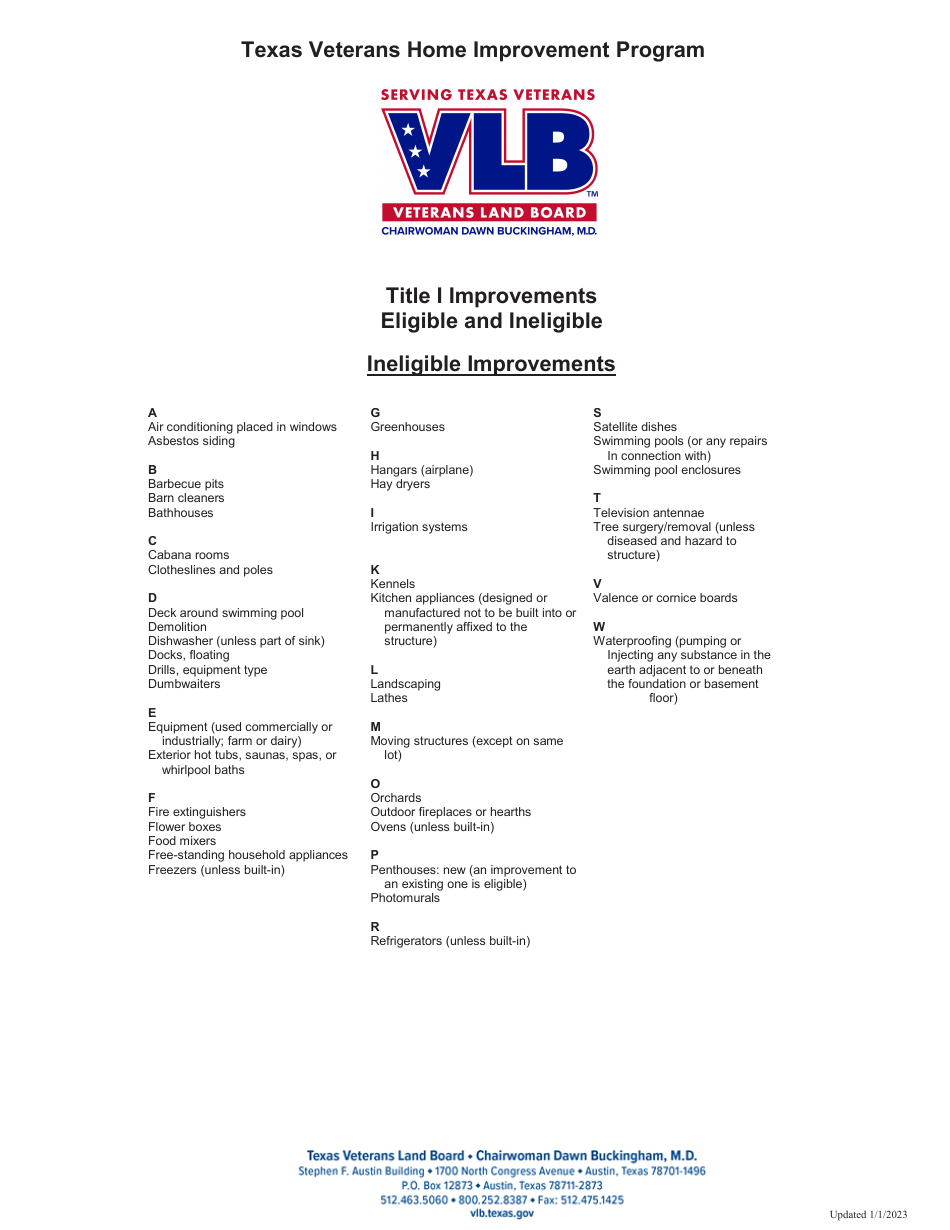 Credit Application - Texas Veterans Home Improvement Program - Texas, Page 9