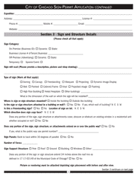 Sign Permit Application - City of Chicago, Illinois, Page 3