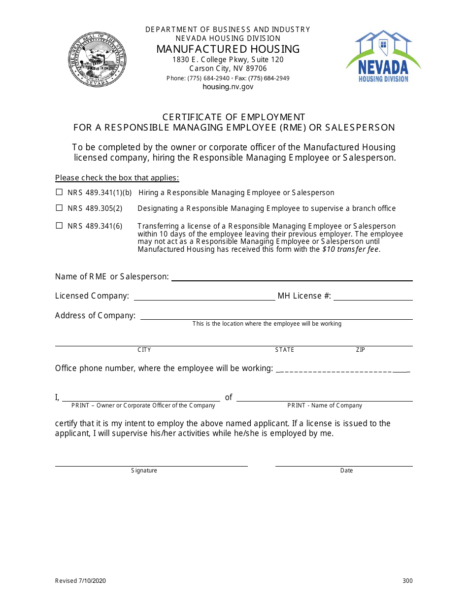 Form LIC-311 (LIC-317; LIC-318) Application for Initial Serviceperson / Salesperson License - Nevada, Page 11