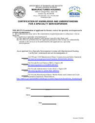 Form LIC-311 (LIC-317; LIC-318) Application for Initial Serviceperson/Salesperson License - Nevada, Page 13