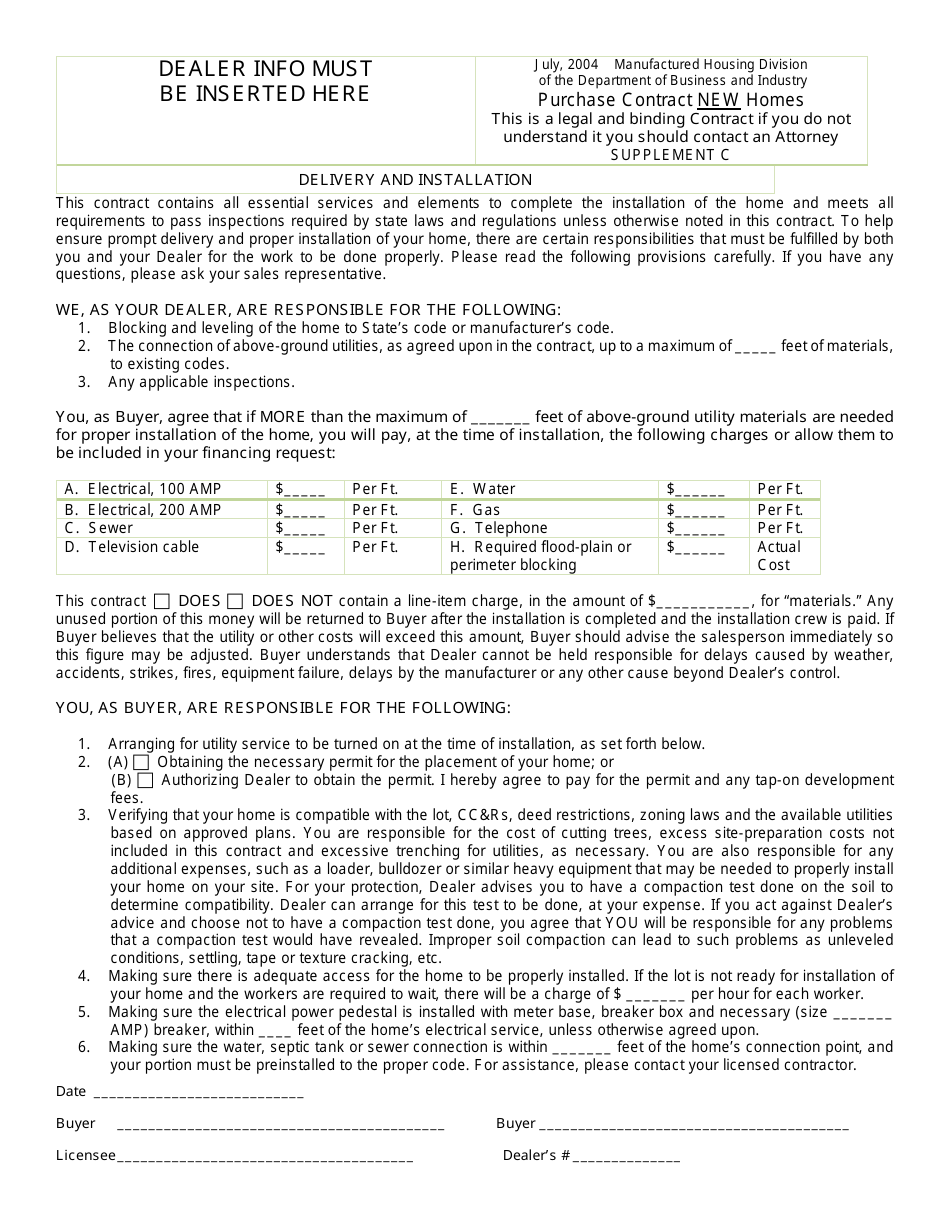 Purchase Contract - New Home - Nevada, Page 4