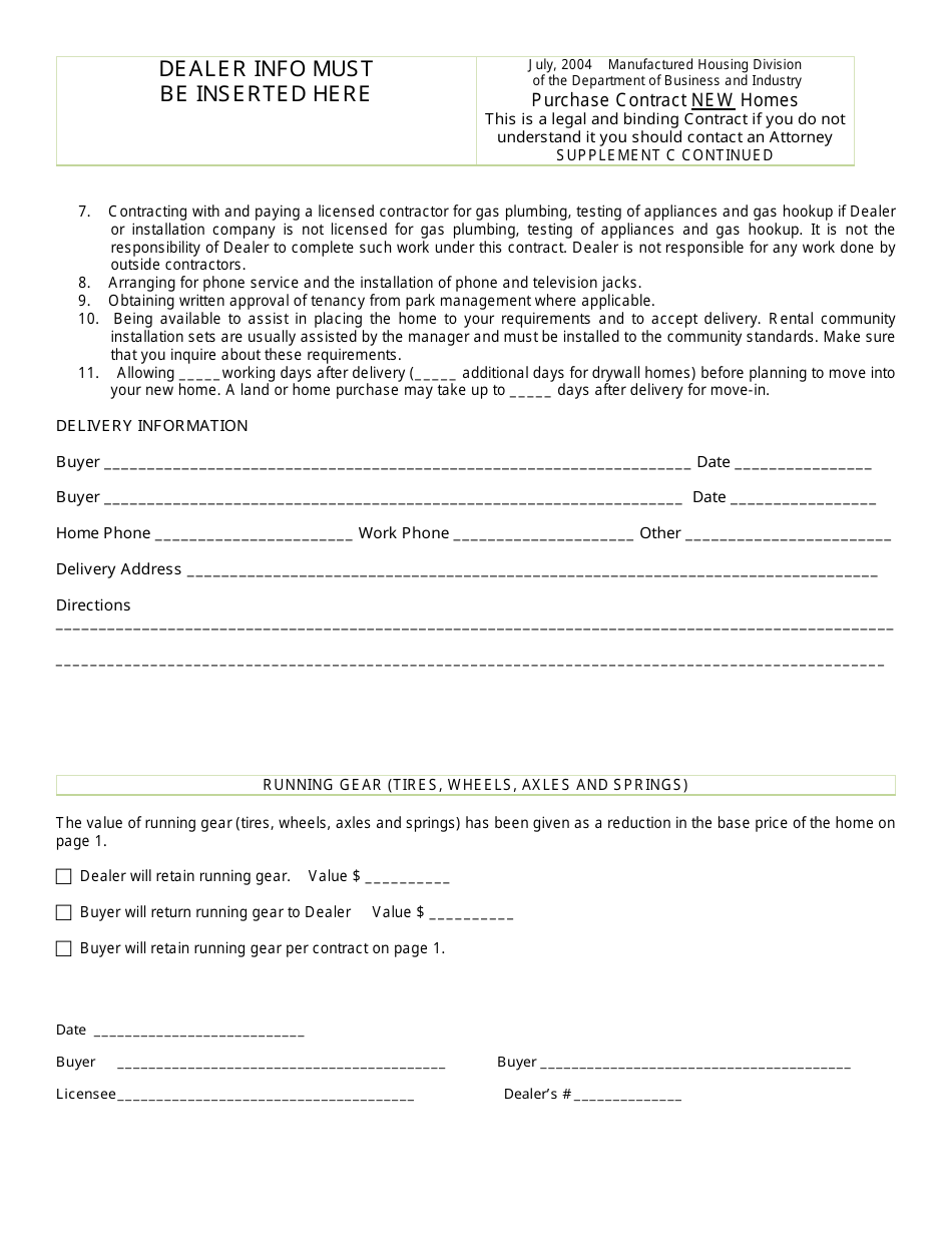 Purchase Contract - New Home - Nevada, Page 5