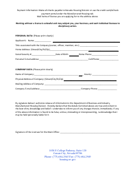 Form LIC-310 Application for an Initial Dealer/Distributor License - Nevada, Page 2