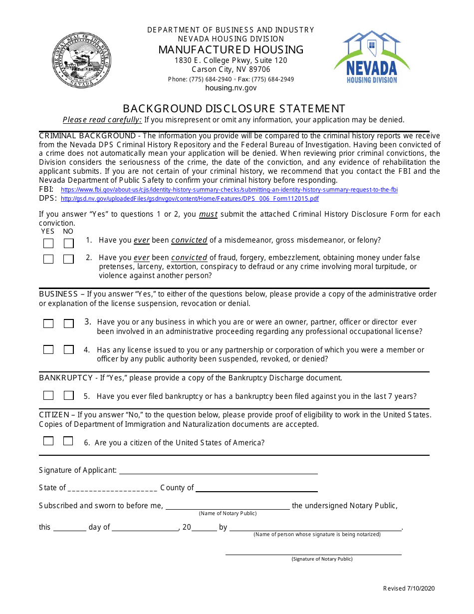 Form LIC-310 Application for an Initial Dealer / Distributor License - Nevada, Page 4