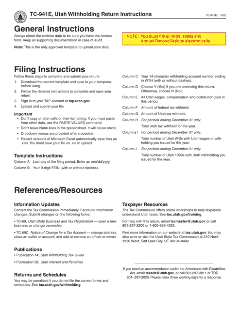 Form TC-941E  Printable Pdf