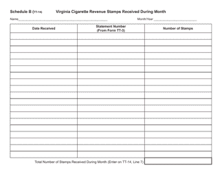 Form TT-14 Monthly Report of Non-resident Cigarette Stamping Agent - Virginia, Page 3