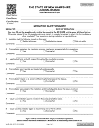 Document preview: Form NHJB-2091-DFPS Mediation Questionnaire - New Hampshire