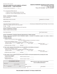 Document preview: Form BOE-267-R Welfare Exemption Supplemental Affidavit, Rehabilitation - Living Quarters - Mendocino County, California