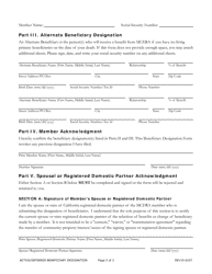 Active or Deferred Member Beneficiary Designation - Mendocino County, California, Page 2