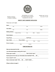 Document preview: Identity Theft Passport Application - Delaware