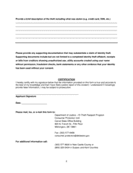 Identity Theft Passport Application - Delaware, Page 2