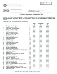 Document preview: Form PSC-35 Pediatric Symptom Checklist (Psc) - City and County of San Francisco, California