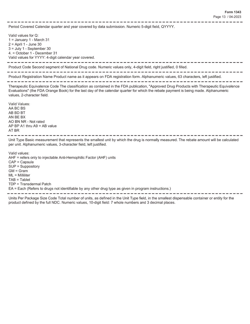 Form 1343 Children With Special Health Care Needs Services Program Drug Rebate Agreement - Texas, Page 13