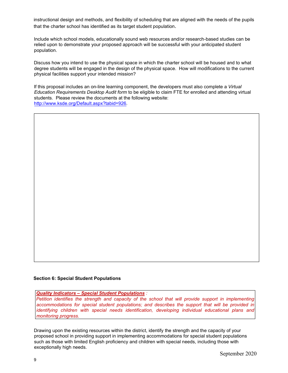 Charter School Petition - Kansas, Page 9