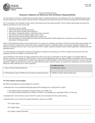 Document preview: Form 1722 Employer's Selection for Electronic Visit Verification Responsibilities - Texas