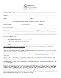 Document preview: Open Records Request Form - Oklahoma