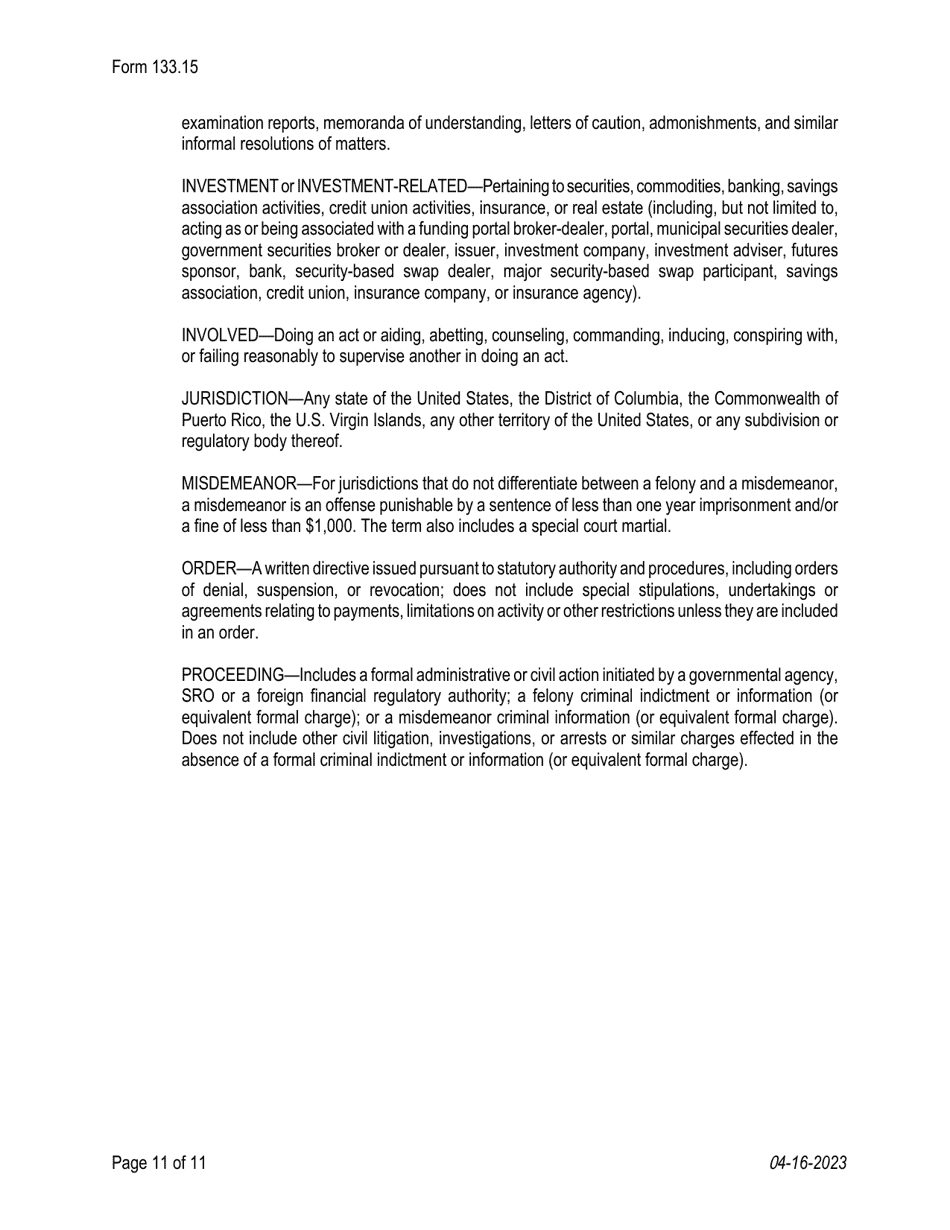 Form 133.15 Texas Crowdfunding Portal Registration - Texas, Page 11